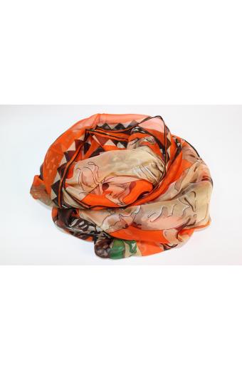 Silk scarf Hermes (size 140 * 140 cm)
