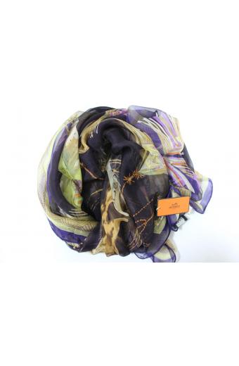 Silk scarf Hermes (size 140 * 140 cm)