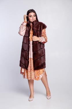 Жилет з хутра бабака. Арт. 136001