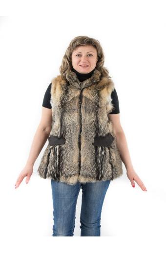 Жилет из меха койота. Арт. 139004