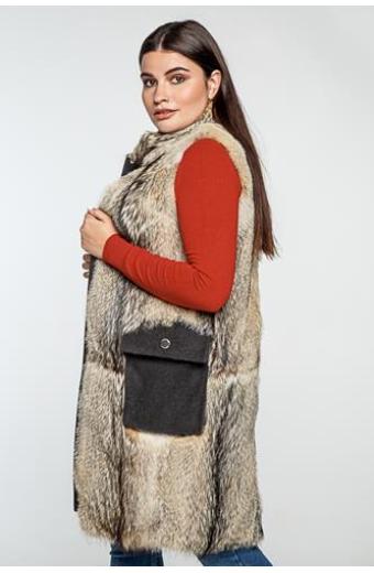 Жилет из меха койота. Арт. 139009