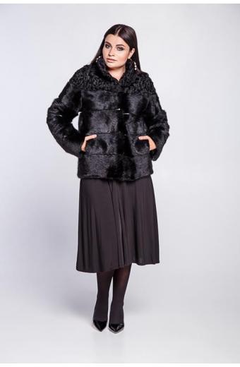 Куртка из сурка и каракуля. Размер 46 (М) - 58 (3XL)