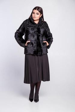 Куртка з бабака та каракуля. Розмір 46 (М) - 58 (3XL)