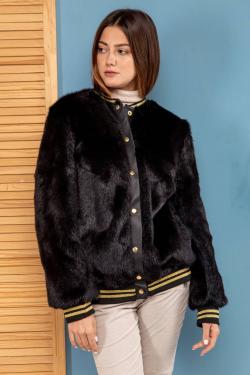 Куртка-бомбер из меха сурка. Арт. 216007. Размер 52 (XL).