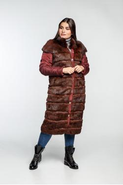 Пальто из меха кролика. Арт. 335001. Размер 48 (L).